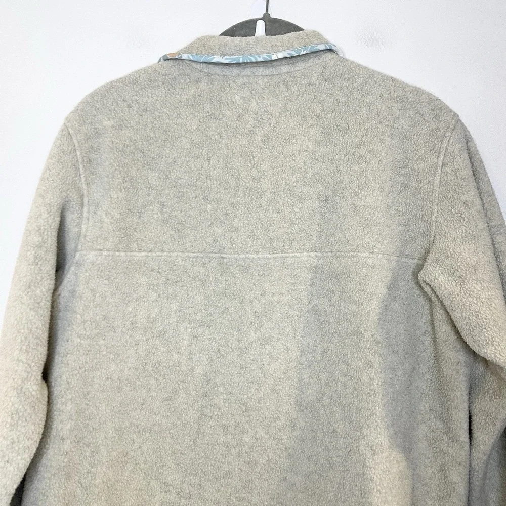 Patagonia Synchilla Snap-T Fleece Pullover Sweater Hawaiian Leaf Floral Size M - Picture 4 of 7